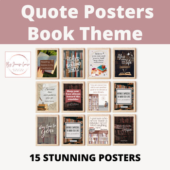 Preview of Motivational & Inspiring Quote Posters | Book Theme