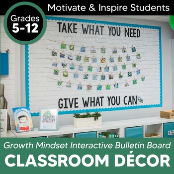 Preview of Growth Mindset Interactive Bulletin Board Classroom Decor Activity