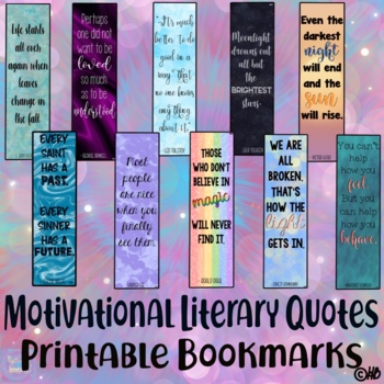 motivational literary quotes printable bookmarks by positively bright