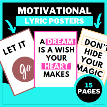 Preview of Motivational Lyric Posters | Mother's Day and Spring Activities