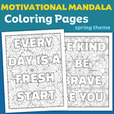 Motivational Mandala Coloring Pages | Mindfulness Spring C