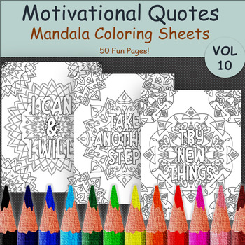 Preview of Motivational Mandala Coloring Pages for Self-talk, Mindfulness & Relaxation