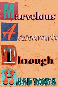 Preview of Motivational Math Poster pre k/k-12