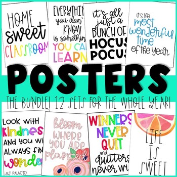 Preview of Monthly Classroom Posters - THE BUNDLE