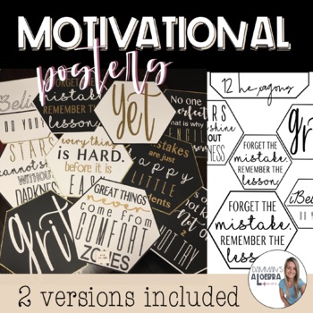 Preview of Motivational Posters | Classroom Decor | Back to school | Hexagon - - (Volume 1)