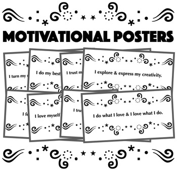 Preview of Motivational Posters Quotes Self-Love Affirmations Digital Download Printables