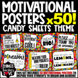 Motivational Posters, Set of 50 Classroom Posters, CANDY S