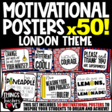 Motivational Posters, Set of 50 Classroom Posters, LONDON 