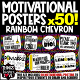 Motivational Posters, Set of 50 Classroom Posters, RAINBOW