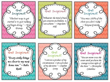 Motivational Quote Cards by Language Arts Excellence | TpT