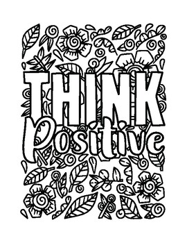 Preview of Motivational Quote Coloring Page Worksheet Set