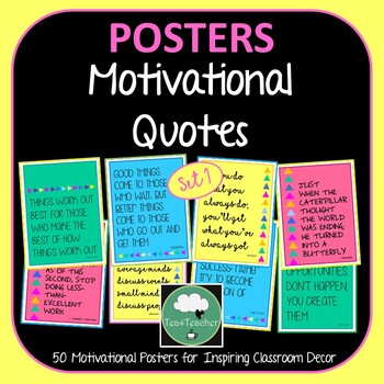 Preview of Motivational Quote Posters x 50 Inspiring Quotes