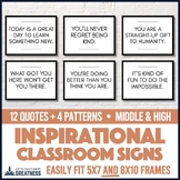Motivational Quote Signs - Middle High School Classroom De