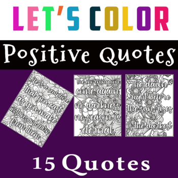 Preview of Motivational Quotes Coloring Pages Inspirational & Positive Quotes