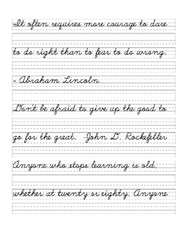 Motivational Quotes Cursive Practice by Homemade Happiness | TPT