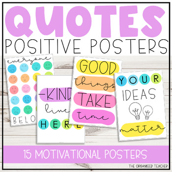 Motivational Quotes Posters - Muted Rainbow Classroom Decor | TPT