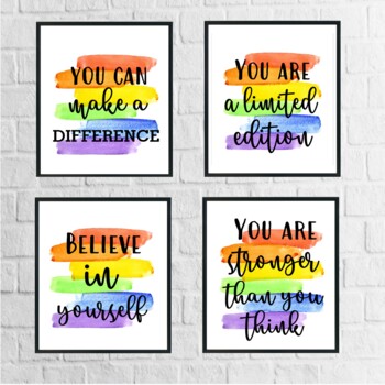 Motivational Quotes & Posters - Rainbow Themed, Bulletin Board ...