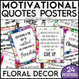 Motivational Quotes Posters featuring Watercolor Florals