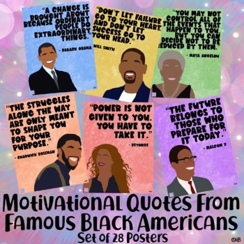 Preview of Motivational Quotes by Famous Black Americans Poster Set
