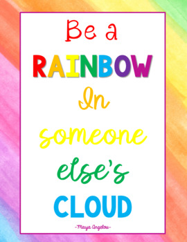 Motivational Rainbow Poster Freebie by Luv2Educate | TpT