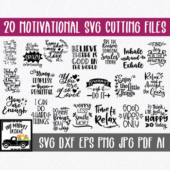Download Motivational Svg Cut File Bundle 20 Inspirational Sayings Clip Art More