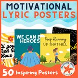 Motivational Song Lyric Music Posters Growth Mindset Class