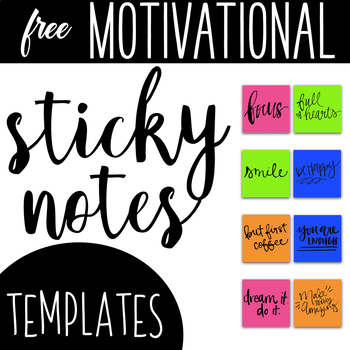 Preview of Motivational Sticky Notes Templates **Staff Morale Booster**