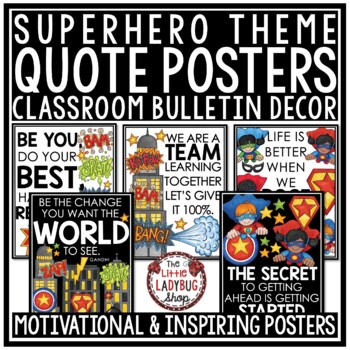 Preview of Superhero Theme Class Decor Back to School Bulletin Board Growth Mindset Poster