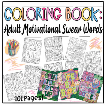 Preview of Motivational Swear Words Coloring Pages for Adults