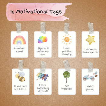 Preview of Motivational Tags - Cards - Positive affirmation - Music class