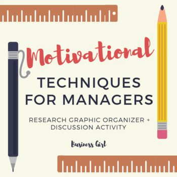 Preview of Motivational Techniques for Managers (Research Graphic Organizer + Discussion)