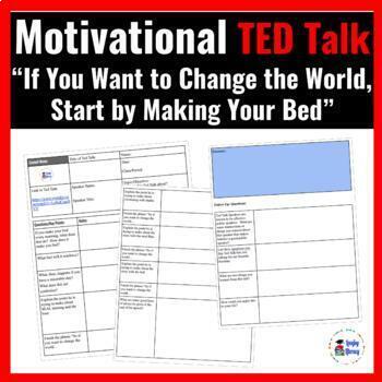 Preview of Motivational Ted Talk If You Want To Change The World, Start by Making Your Bed