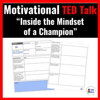 Preview of Motivational Ted The Mindset of a Champion l Google Docs Version