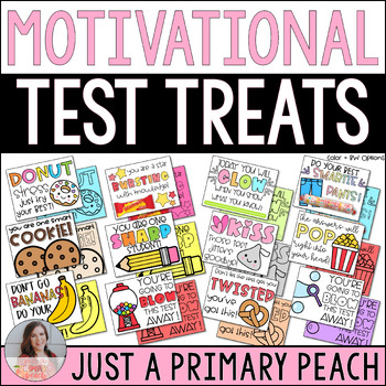 Preview of FREEBIE Motivational Test Treats, Candy, Snack Tags - Test Encouragement Notes