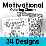 Motivational Encouragement Testing Coloring Sheets 