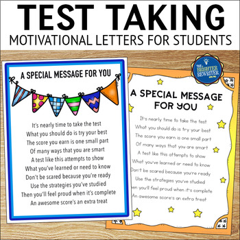 Preview of Motivational Testing Letter for Students