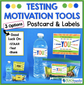 Preview of Motivational Testing Notes  - Student Encouragement - Postcards & Labels