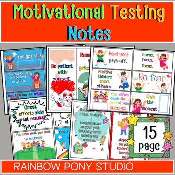 Preview of Motivational Testing Notes for Student Encouragement State Testing Motivation
