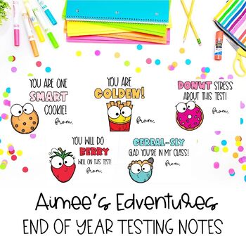 Preview of Motivational Testing Notes for Students | End of the Year Test Prep Gifts