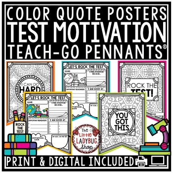Preview of Positive Affirmation Testing Motivation Coloring Pages Test Encouragement Notes