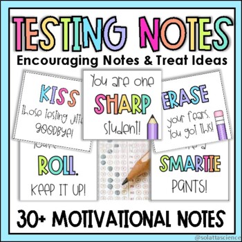 Preview of Motivational Testing Notes for Students | Testing Encouragement | State Testing