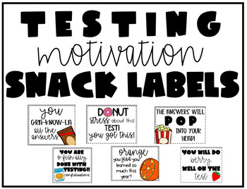 Preview of Motivational Testing Snack Labels