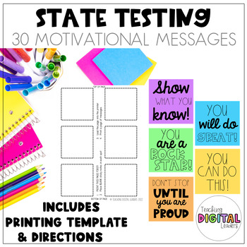 Preview of Motivational Testing Sticky Notes | State Testing