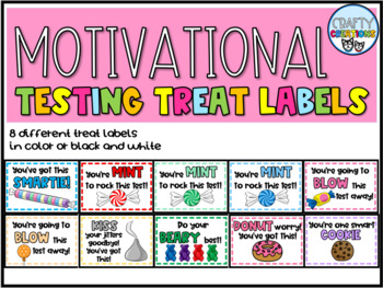 Preview of Motivational Testing Treat Labels | Color & BW