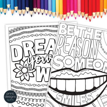 Mindfulness Coloring Pages- Quotes to color for teen wellness