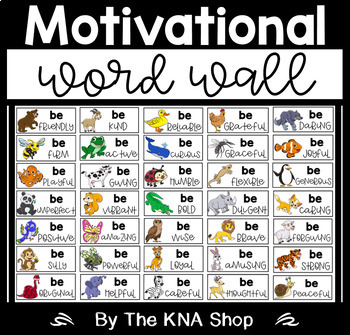 Preview of Motivational Word Wall Bulletin Board Classroom Decor Back to School 