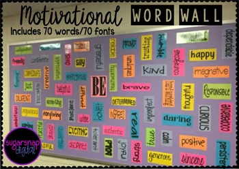 Preview of Motivational Word Wall - Great for Offices, Classrooms