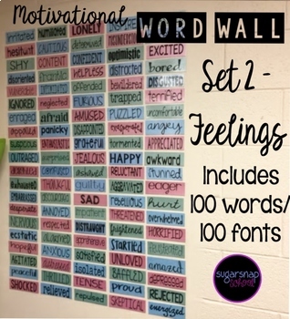 Preview of Motivational Word Wall Set 2 - Feelings...Great for Offices, Classroom