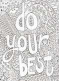 Motivational poster, coloring poster, excellence, do your 