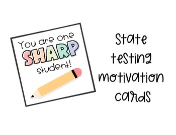 Preview of Motivational state testing note for students ⎸Testing Encouragement Cards
